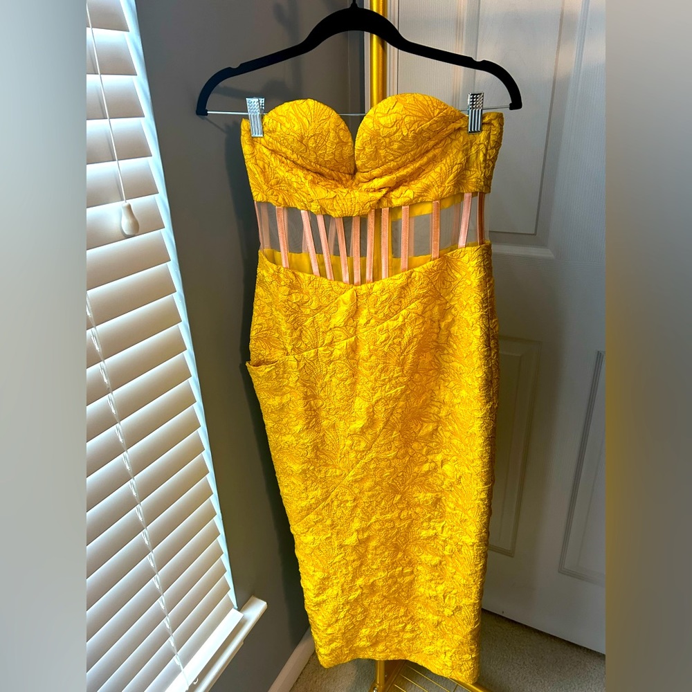 Yellow Strapless Dress